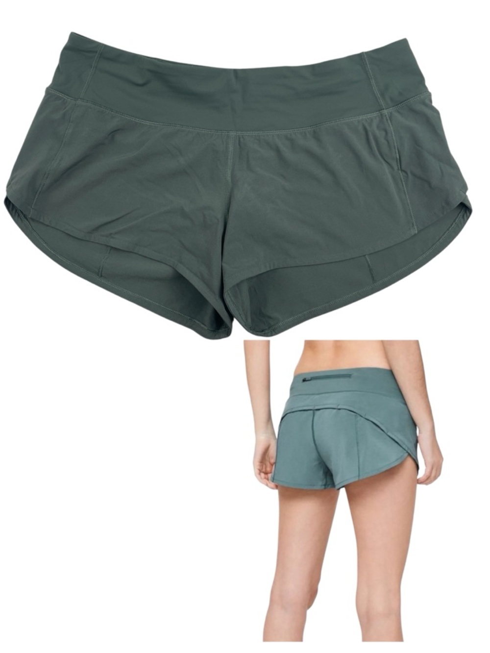 Lululemon Womens Speed Up Running Short 2.5" Green Size 6 W7AJBR